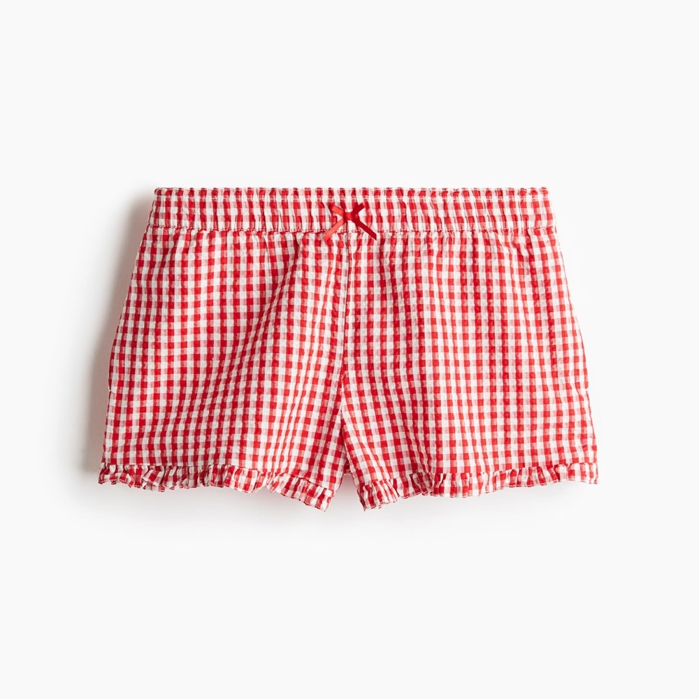 🍒 NEW H&M Seersucker Pull-on shorts - Red Gingham